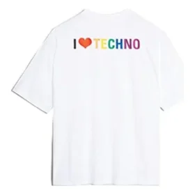 Balenciaga Tech kortærmet T-shirt til mænd, hvid, 556133TDV209000