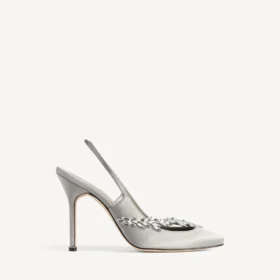Balenciaga til kvinder | Manolo Blahnik slingback i grå plume