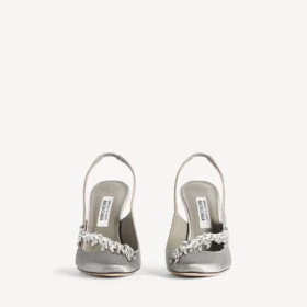 Balenciaga til kvinder | Manolo Blahnik slingback i grå plume