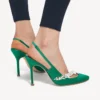 Balenciaga til kvinder | Manolo Blahnik slingback i græsgrøn