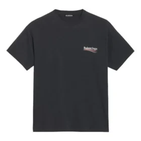 Balenciaga-trøje til mænd med print, korte ærmer, sort 570803TAV441000 Balenciaga-trøje til mænd med print, korte ærmer, sort 570803TAV441000