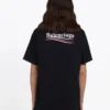 Balenciaga-trøje til mænd med print, korte ærmer, sort 570803TAV441000