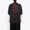 Balenciaga-trøje til mænd med print, stor størrelse, korte ærmer, sort 641614TJV781000