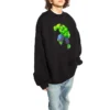 Balenciaga x Marvel Hulk-Print Boxy bomuldssweatshirt med rund hals “Sort” 671125TLV581000