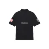 Balenciaga x NASA Crossover FW21 rumtema-Poloshirts i bomuld til mænd, ensfarvet, sort 662493TKVG11070