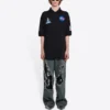Balenciaga x NASA Crossover FW21 rumtema-Poloshirts i bomuld til mænd, ensfarvet, sort 662493TKVG11070