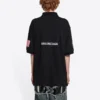 Balenciaga x NASA Crossover FW21 rumtema-Poloshirts i bomuld til mænd, ensfarvet, sort 662493TKVG11070