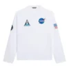 Balenciaga x NASA Crossover Space-print til mænd, langærmet med rund hals, hvid 662496TKVD79040