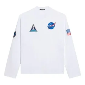 Balenciaga x NASA Crossover Space-print til mænd, langærmet med rund hals, hvid 662496TKVD79040 Balenciaga x NASA Crossover Space-print til mænd, langærmet med rund hals, hvid 662496TKVD79040