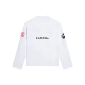 Balenciaga x NASA Crossover Space-print til mænd, langærmet med rund hals, hvid 662496TKVD79040 Balenciaga x NASA Crossover Space-print til mænd, langærmet med rund hals, hvid 662496TKVD79040