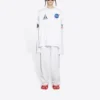 Balenciaga x NASA Crossover Space-print til mænd, langærmet med rund hals, hvid 662496TKVD79040