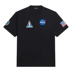Balenciaga x NASA Crossover Space Retro T-shirt med korte ærmer “Black” 651795TKVD71070