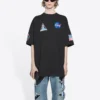 Balenciaga x NASA Crossover Space Retro T-shirt med korte ærmer “Black” 651795TKVD71070