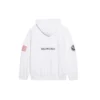 Balenciaga x NASA FW21 Crossover Logo bomulds-hoodie til mænd, klassisk, løs pasform, lange ærmer, hvid 651799TKVD89040