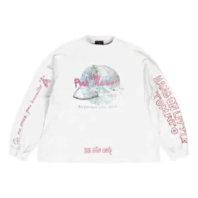 Balenciaga x Pink Martini langærmet T-shirt, oversized “Ecru” 699191TMVN99800