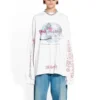 Balenciaga x Pink Martini langærmet T-shirt, oversized “Ecru” 699191TMVN99800