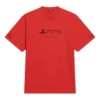 Balenciaga x PlayStation Crossover FW21 PS5 alfabetisk geometrisk mønster, kortærmet unisex-trøje, rød 651795TKVF36552