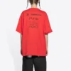 Balenciaga x PlayStation Crossover FW21 PS5 alfabetisk geometrisk mønster, kortærmet unisex-trøje, rød 651795TKVF36552