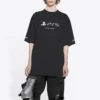 Balenciaga x PlayStation-samarbejde: PS5-alfabet med geometrisk mønster, kortærmet unisex-trøje, sort 651795TKVF31070