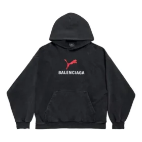 Balenciaga x Puma-hettetrøje, medium pasform, “Black Faded” 767877TTVA41041