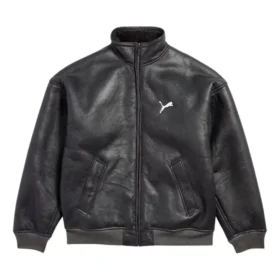 Balenciaga x Puma læderjakke “Anthracite” 850021TTS071140