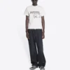 Balenciaga x RuPaul fælles signeret FW21 med bogstavtryk, rund krave, herre, hvid 670943TLV579057