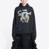 Balenciaga x THE SIMPSONS bomuldshettetrøje, bred pasform “Black” 675003TLVG81000
