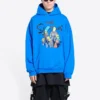 Balenciaga x THE SIMPSONS bomuldshettetrøje i bred pasform “Blue” 674986TLVG84210