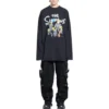 Balenciaga x THE SIMPSONS langærmet T-shirt i Large-pasform “Black” 681046TLVG70100