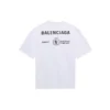 Balenciaga x WFP 1. generation crossover-printet logo-pullover med rund hals og korte ærmer til mænd, grå 612966THV841167