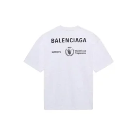 Balenciaga x WFP 1. generation crossover-printet logo-pullover med rund hals og korte ærmer til mænd, grå 612966THV841167 Balenciaga x WFP 1. generation crossover-printet logo-pullover med rund hals og korte ærmer til mænd, grå 612966THV841167