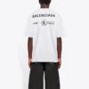 Balenciaga x WFP 1. generation crossover-printet logo-pullover med rund hals og korte ærmer til mænd, grå 612966THV841167