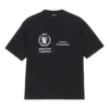 Balenciaga x WFP 1. generation crossover-printet logo-trøje med rund hals og korte ærmer til mænd, sort, 612966THV841000
