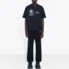 Balenciaga x WFP 1. generation crossover-printet logo-trøje med rund hals og korte ærmer til mænd, sort, 612966THV841000