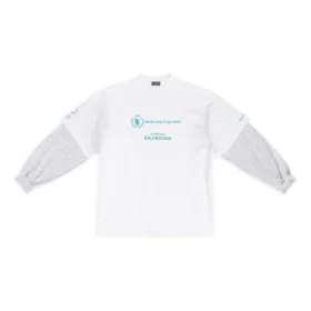 Balenciaga x WFP T-shirt med dobbelte ærmer “White” 698089TMVL29086 Balenciaga x WFP T-shirt med dobbelte ærmer “White” 698089TMVL29086