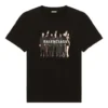 Bandportræt-print, logo, retro, korte ærmer, unisex, sort 612965TIVA11000