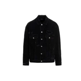 Barcode Destroyed Denim jakke “Sort” 664329TBP471055