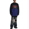 BB Authentic T-shirt med patch og lange ærmer “Black Blue” 698227TMM085212