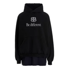 BB Be Different T-shirt-hættetrøje med patch “Black” 720406TNVV11070 BB Be Different T-shirt-hættetrøje med patch “Black” 720406TNVV11070