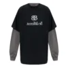 BB Be Different T-shirt med patch, langærmet T-shirt “Black Grey” 720407TNVV31070