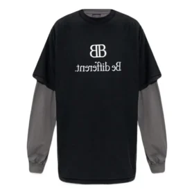 BB Be Different T-shirt med patch, langærmet T-shirt “Black Grey” 720407TNVV31070 BB Be Different T-shirt med patch, langærmet T-shirt “Black Grey” 720407TNVV31070