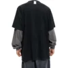 BB Be Different T-shirt med patch, langærmet T-shirt “Black Grey” 720407TNVV31070