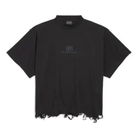 BB Classic Balenciaga kort T-shirt i oversize-pasform “Black” 783399TQVS81083 BB Classic Balenciaga kort T-shirt i oversize-pasform “Black” 783399TQVS81083