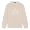 BB Laurel Crown Logo striktrøje med rund hals “Beige” 664369T32119028