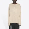 BB Laurel Crown Logo striktrøje med rund hals “Beige” 664369T32119028