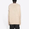BB Laurel Crown Logo striktrøje med rund hals “Beige” 664369T32119028