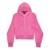 BB Motel Zip-up-hettetrøje, tætsiddende “Dark Pink” 791755TQVU85803