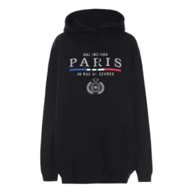 BB Paris Flag bomuldshettetrøje “Black” 570811TGV681000