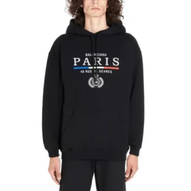 BB Paris Flag bomuldshettetrøje “Black” 570811TGV681000