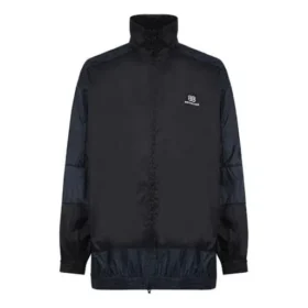 BB Patchwork Nylon vindjakke med gennemgående lynlås “Navy Black” 623019TIO544100 BB Patchwork Nylon vindjakke med gennemgående lynlås “Navy Black” 623019TIO544100